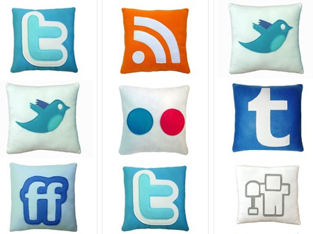 social media pillows